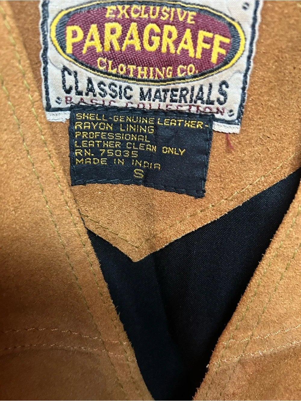 Vintage Paragraff Clothing Co, Men’s Leather Vest. Small